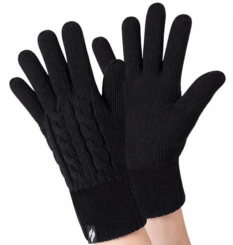 HEAT HOLDERS - Damen Extra Warm Winter Handschuhe | Strick Handschuhe mit Innen Flauschig Fleece Gefüttert
