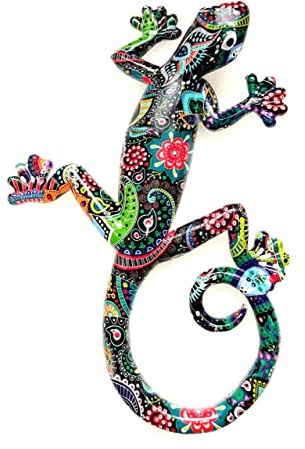 AMBIANCE SUD - Salamandre Multicolore En Résine GM- Modèle H