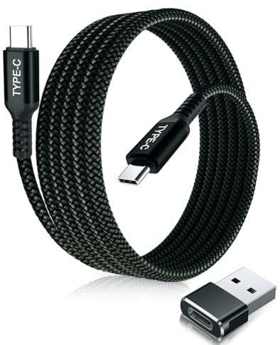 Elebase USB Typ C auf C 100W Kabel 1M mit USB Adapter,Schnellladepd Ladekabel für iPhone 15 16 Pro Max,Car Play,MacBook Mac,iPad Pro 10 11 12.9,Samsung Galaxy S8 S9 S10 S10E S20 S21 S22 FE Ultra Plus