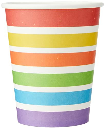 Baker Ross FC995 Regenbogen Partybecher - 10 Stück, Trinkbecher aus Papier für den Kindergeburtstag