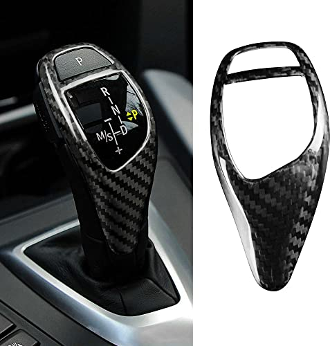 KUNGKIC Kohlefaser Innenraum Zubehör Auto Schalthebelknauf Getriebegriff Abdeckung Schaltknüppel Aufkleber Compatible with BMW F06 F12 F21 F30 F35 F13 F15 F26 F16 F23 F36 F20 F34 F25 F32 F33 Schwarz