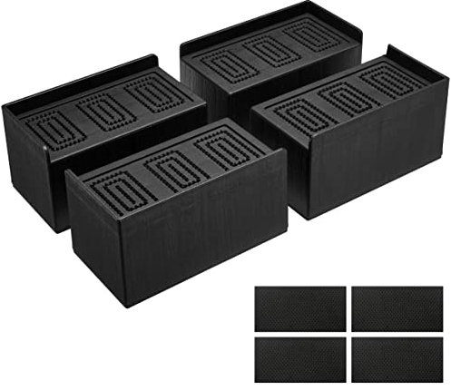 MixDora Lot de 4 rehausseurs de lit en forme de L pour meubles, canapés, bureaux, tables (5,1 cm, rectangulaire)
