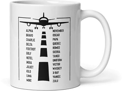 Teegarb Letter Blanket Coffee Mug Funny Phonetic Alphabet Pilot