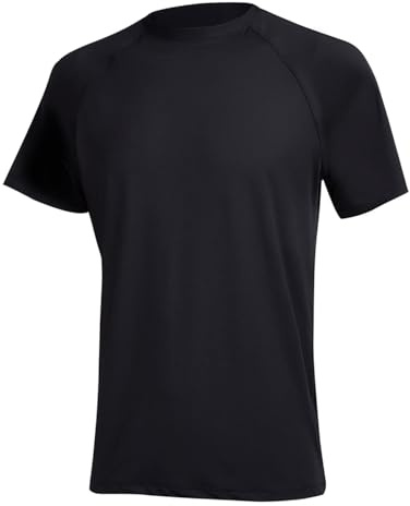 YuKaiChen Men's Rash Vest, UPF 50+ Short Sleeve Swim Shirts | Lightweight & Quick Drying, UV Sun Protection, Comfortable Fit, Ideal for Watersports, Surfing, Diving & Fishing
