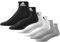 adidas Unisex Thin and Light Sportswear Ankle Socks 6 Pairs, Medium Grey Heather/White/Black, 4.5-6
