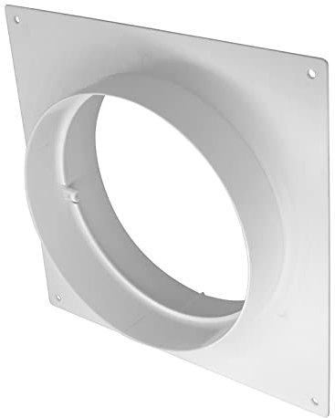 Steinberg14 White Ø 150mm / 6 Round Wall Flange Without Backflow Valve, PVC Connector for Ventilation Pipe