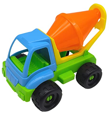 alldoro 60048 – Spielzeug Betonmischer mit beweglicher Mischtrommel für Kinder – bunt, aus Kunststoff – 21 x 15 x 15 cm