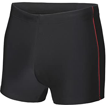 Ladeheid LA40-168 Short de bain pour homme à séchage rapide pour la plage et la piscine, Noir/rouge (173), 3XL