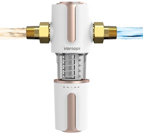 Vortopt Filtro Acqua Sediment Spin Down, Filtro Acqua di Lavaggio Automatico, Filtro per Acqua di Pozzo Riutilizzabile per Tutta la Casa,Lavabile da 40 Micron, Q700