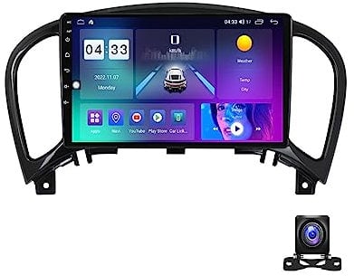 DEHIWI 2 DIN Android 12 Autoradio 9 Zoll Touchscreen Radio Mit AHD Rückfahrkamera Unterstützt 4G/WIFI/SWC/FM/1080P Video/Carplay, Für Nissan Juke 2010~2014 Auto Stereo Audio Radio Head Unit,M400s