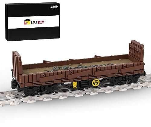 Lumitex Technology Zug Eisenbahn Bausatz, 506 Teile Klemmbausteine 4-Achs-Stapelzug Bausteine Railway Train