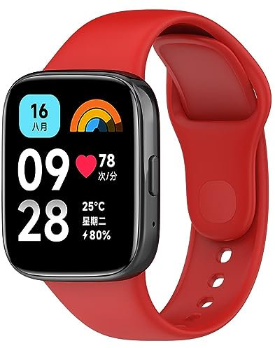 FTRONGRT Cinturino Compatibile con Xiaomi Redmi Watch 3 Active, Silicone Cinturino di Ricambio Compatibile con Xiaomi Redmi Watch 3 Active -Rosso