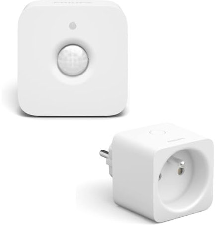 Philips Hue Motion Sensor, Détecteur de mouvement sans fil + Smart Plug, prise connectée, fonctionne avec Alexa, Google Assistant et Apple Homekit