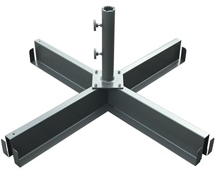 METRO Professional Base en Cruz para sombrillas, Acero, 108 x 108 x 48 cm, Gris Oscuro