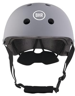 BHR 837 URBAN Elektroroller- und Scooter-Helm - CE-geprüfter City-Helm für Kinder und Erwachsene - Helm für Fahrrad, MTB, BMX, Skateboard, Skaten - Matt Grau, L