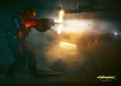 Displate - Poster aus Metal - WALL ART - Cyberpunk 2077 - Ultimate Edition Shooting - Größe M - 32x45cm Matt