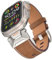 KONAFEI Compatible con Apple Watch Correa Ultra 2/1 49 mm 45 mm 44 mm 42 mm, para iWatch Series 9/8/7/SE2/6/5/4/3/2/1 Correa de repuesto de piel resistente, marrón oscuro