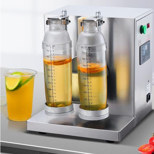 SCHYWL Máquina automática de coctelera de té con Leche Máquina agitadora de té con Leche eléctrica de Doble Cabezal de 360 ° Mezclador de Bebidas de 350 ml-700 ml para té de Burbujas Boba Jugo