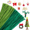 Weihnachten Pfeifenreiniger Set, 2 Verschiedene Grün Pfeifenputzer zum Basteln Chenilledrah Pfeifenreiniger Pipe Cleaner mit Band und Weihnachtsbaumschmuck für DIY Weihnachtsbaum (Grün)