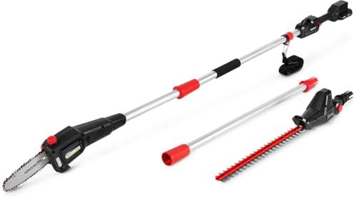 GREENCUT GM200L - Decespugliatore multifunzione batteria 20 V, 6 accessori utensili da taglio, doppio manubrio, imbracatura, tagliasiepi