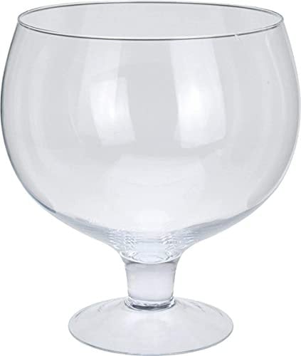 Large Clear Glass Vase Footed Centrepiece Decorative Tall Flower Display Table Brandy on Foot Baifantastic Elegant Home Decor Accent Piece for Living Room or Dining Room