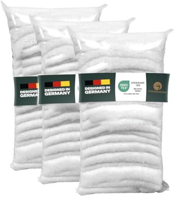 Füllwatte 900g im - Füllmaterial u. Füllwatte für Kuscheltiere, Kissen, Basteln - Kissen Füllung waschbar bis 95 °C - perfekt als Füllwatte o. Bastelwatte
