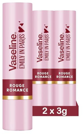 Vaseline x Emily in Paris Rouge Romance | Feuchtigkeitsspendender Lippenbalsam | Limited Edition | (2er Pack Rouge Romance)