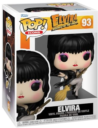 Funko POP! Icons: Elvira Mistress of the Dark - Broom | Offizielles Comedy Merch - Vinyl Sammelfigur als Regal Deko - Geschenkidee zum Geburtstag für Fans und Sammler