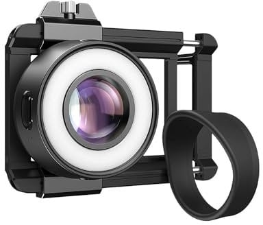 BaYuYPOO Nano Zoom 120x für iPhone/Android, Universalclip, LED-Licht, Metall und Kunststoff, Smartphone-Mikroskop, Mikroskop