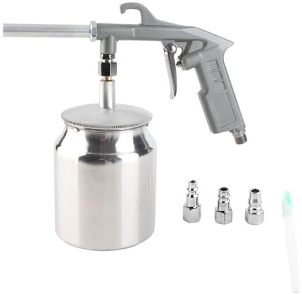 Handheld Sand Blaster Gun Kit PS 6R Aluminium Alloy Sandblasting Tool Set with Nozzle and 750cc Pot for Air Compressor