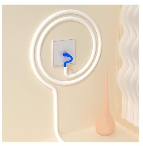 AMUFJJ canaletas para Cables Ocultadores de Cables autoadhesivos para TV en la Pared, canaleta de Cable Flexible Gris Claro Blanco para Oficina/hogar/Escuela, Cubierta de Alambre Decorativa(White)
