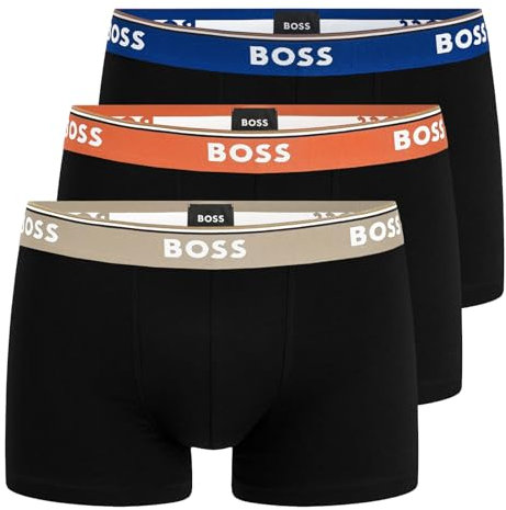BOSS Herren Trunks Power Boxer Unterhosen Cotton Stretch 3er Pack, Farbe:Mehrfarbig, Wäschegröße:L, Artikel:-963 Black Multi