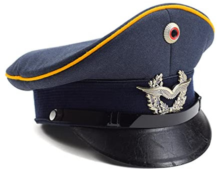 Militar Echte Bundeswehr Visierkappe Luftwaffe Schirmmütze Luftware, blau, 59 (Large)