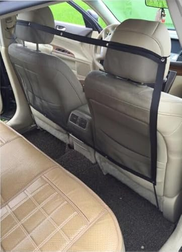 WJWINER Auto Schutznetz Barriere Trennnetz, 115 x 62 cm Hundenetz Auto Kofferraum, Kofferraum Netz, Kofferraum Netz Mit 2 Gepäckseilen und 4 Metallhaken, Für die Meisten Modelle verwendet