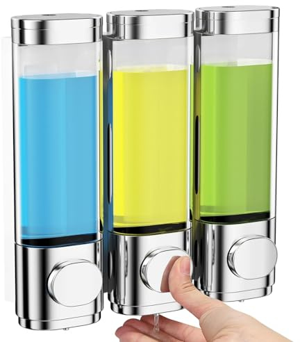 Ravytha Seifenspender Wandbefestigung, Duschgelspender Shampoospender Seifenspender Wand, Soap Wandmontage Duschgel Spender Dispenser Shower, Shampoo Spender für Dusche Duschspender
