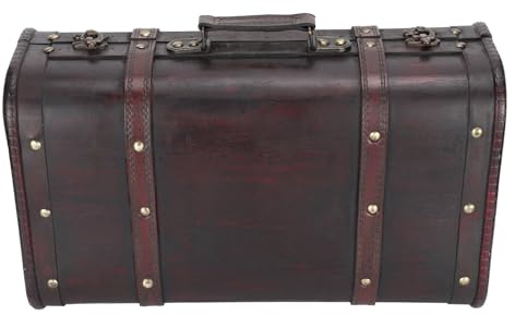 CHICIRIS Dekorativer Retro-Koffer mit Doppellagigem Design für Fotografie-Requisiten Im Vintage-Stil. Holzkoffer, Ideal für Sammler Antiker Ornamente