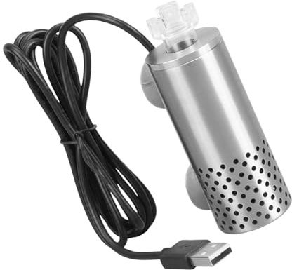 Kfwfuaee Edelstahl USB Elektrischer Aquarium Oberflächen Skimmer Ölfilm Entferner Mit Saugnapf Haltbarkeit Edelstahl Aquarium Reiniger