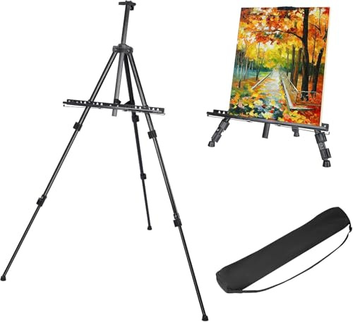 Aluminium Staffelei 50-167cm, Atelierstaffelei Verstellbare Standstaffelei Feldstaffelei, Mit Tasche Für Leinwand Poster Hochzeit Skizzieren Male