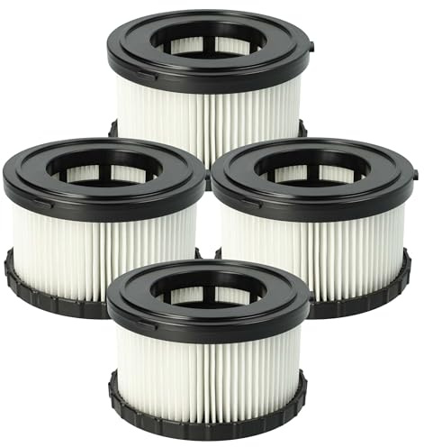 vhbw 4x Staubsaugerfilter Ersatz für Dewalt DC5151H, DC 5151 H für Staubsauger - HEPA-Filter Schwarz Weiß