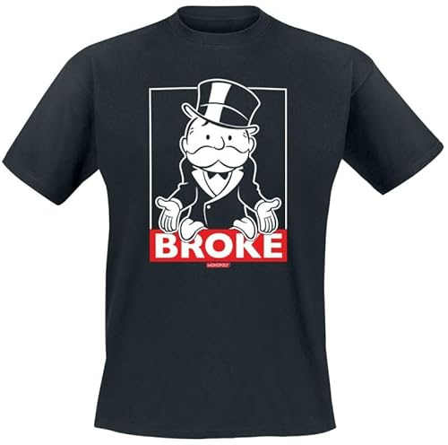 Monopoly Mr Broke Männer T-Shirt schwarz Fan-Merch, Gaming