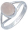 mantraroma Ring Damen Silber 925 Rosenquarz Edelstein rosa schlicht modern