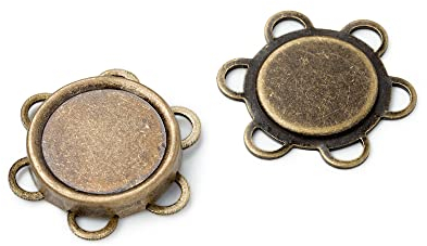 Prym 416477 Magnet-Annähknopf 25 mm altmessing Magnetischer Knopf zum Aufnähen, Metall, Antique Brass, 9.3 x 5.7 x 0.7 cm