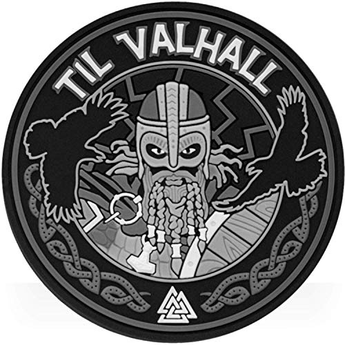 M-Tac Morale Patches Nordic Invasion PVC 3D Militär Taktischer Patch Wikinger Til Valhall (Grau (Til Valhall))