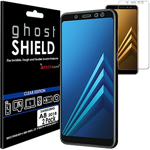 TECHGEAR [2 Pack] Screen Protectors to fit Samsung Galaxy A8 2018 (SM-A530 Series) [ghostSHIELD Edition] Genuine Reinforced Flexible TPU Screen Protector Guard Covers with Full Screen Coverage
