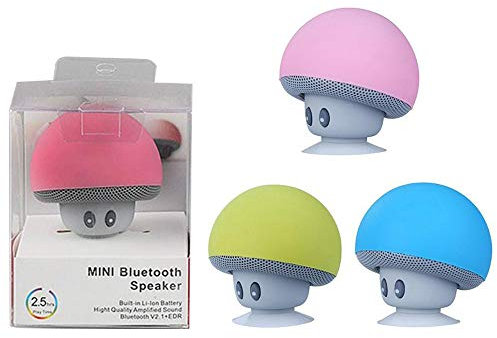 Mini Haut-Parleur Enceinte Cute Speaker Bluetooth Champignon (Rose)