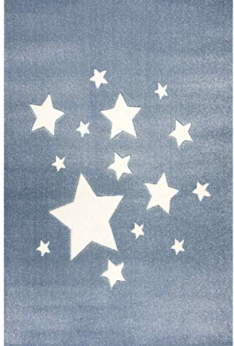 ScandicLiving Kinderteppich 120x180 cm Sterne blau