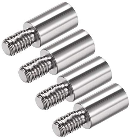 sourcing map Arcade Joystick 15mm Shaft Extender Control Rod Extension Stainless Steel Classic Fighting Game Machine DIY Parts 4Pcs