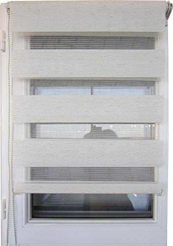 MadeInNature Rollo für Fenster, Tag/Nacht, 5 Farben und mehr als 30 Größen, schnelles und einfaches Anbringen ohne Bohren, von, Beige Chiné, Largeur tissu store 30 cm x Longueur 180 cm