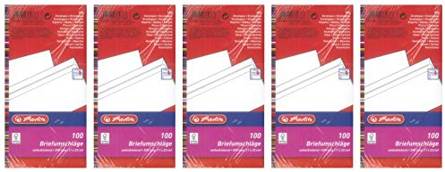 Herlitz Briefumschläge DIN lang haftklebend weiß (ohne Fenster (500 Stück))