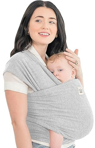 KeaBabies Babytrage Ab Geburt - Atmungsaktive Babytragetücher, Babytrage Neugeborene Ab Geburt, Babytuch Tragetuch Baby Neugeborene, Kleinkind Handfreie Babytrage, Babywickel Träger (Light Heather)